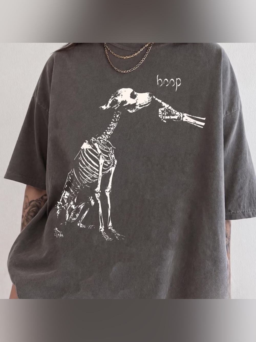 Skeleton Dog Boop Graphic Novelty Comfort Colors T-Shirt